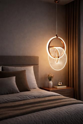 Image of FILLISKA 3 in1 Colour Changing LED Luxurious Hanging /Pendant Light (FrenchGold-MX8111)