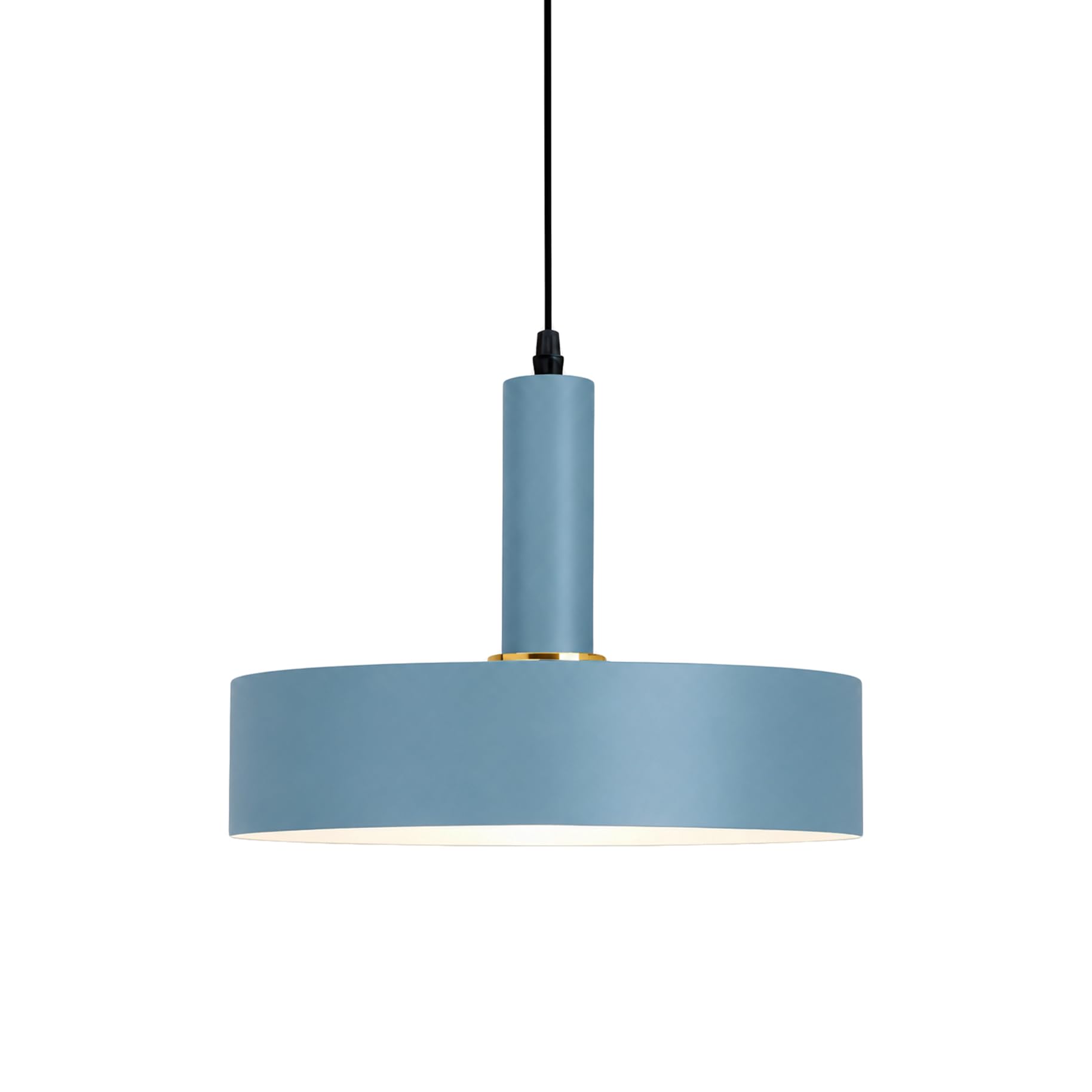 Suspension Luminaire Moderne en Métal de 30cm, Coloré Rond Lustre Suspendue E27 Lampe au Plafond pour Salon,Cuisine, Salle à Manger, Pub et Café (Bleu)
