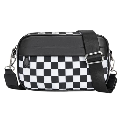 Petit sac à bandoulière motif damier et grand sac à main casual femme