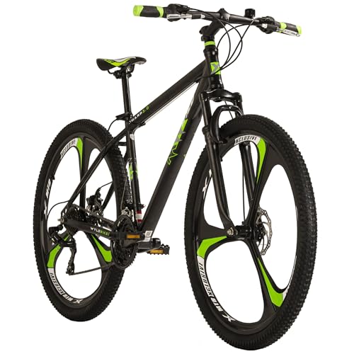 WYLD Mountainbike Hardtail 29'' Sharp Schwarz 21 Gänge (Schwarz-Grün, 46 cm)