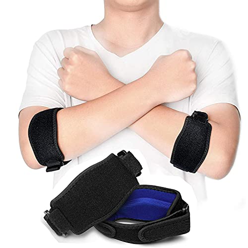 SPOTBRACE Adjustable Tennis Elbow Brace with Compression Pad For Women,Men, Elbow Strap Elbow Band Support Arm brace Elbow Pain Relief for Tendonitis, Tennis/Golfers Elbow, Joint Pain,Gym (2 PACK)