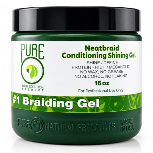 PureO Natural Products Neatbraid Beauty Professional Conditioning Shining Gel 16oz