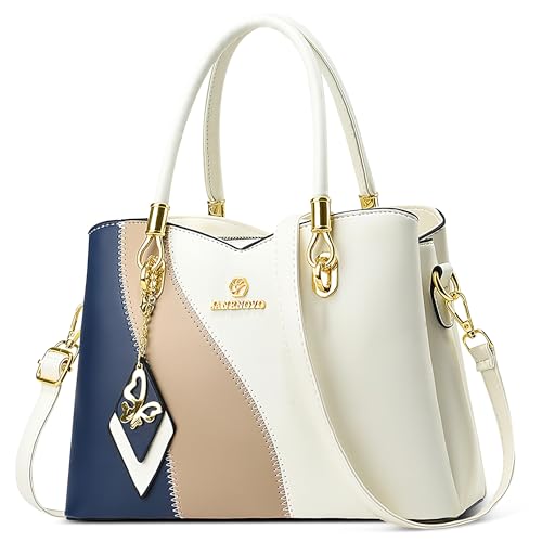 FOLOVEYA Bolso Mujer Elegante Bolso de Mano Tote Impermeable Múltiples Bolsillos Bandolera Satchel Moda Señora Bolso de Hombro para Oficina Trabajo Diario Vida Compras Fiesta Cuero PU Azul FOLOVEYA Bolso Mujer Elegante Bolso de Mano Tote Impermeable Múltiples Bolsillos Bandolera Satchel Moda Señora Bolso de Hombro para Oficina Trabajo Diario Vida Compras Fiesta Cuero PU Azul