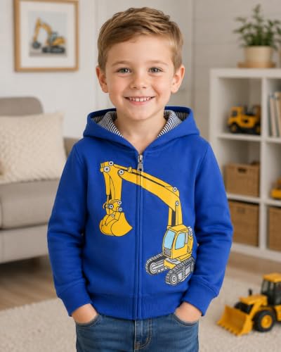Image of Popshion Boys Toddler Cartoon Dinosaur Hoodies Jacket Cool Long Sleeve Zipper Hooded Sport Sweatshirt Coat for Kids 1-7 Years