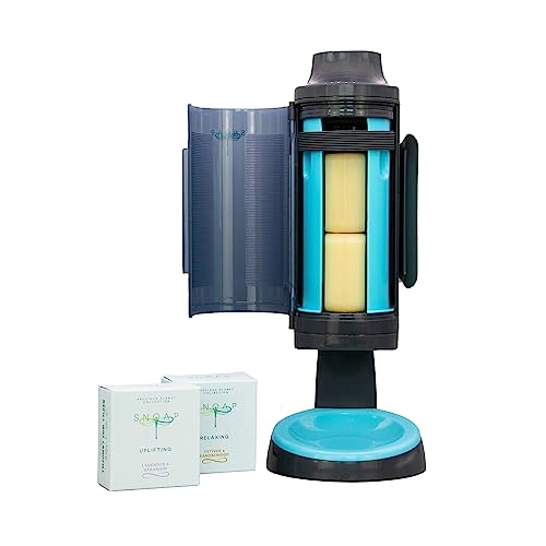 SNOAP Erebus, Luxury Solid Soap Dispenser, Dark Grey & Snoap Blue Dispenser, With Countertop Stand