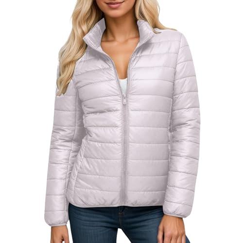 Manteau long et léger femme : doudoune chaude d'hiver avec col montant
