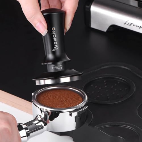 Image of 58mm Espresso Tamper Spring Loaded, Premium Barista Tools Coffee Tamper, Stainless Steel Base Tamper Compatible with 58mm Espresso Machine Rancilio, Gaggia, E61 series Bottomless Portafilter