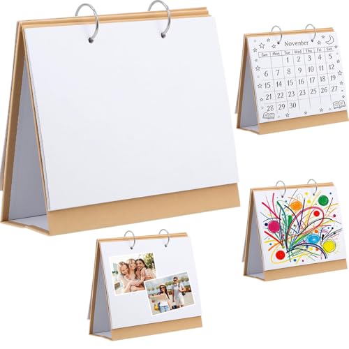 8Inch Blank Calendar Album for Diy Scrapbook Making, 13 Pages Kraft Paper for Photo and Art Projects, Perfect for Hand-Painted Creations