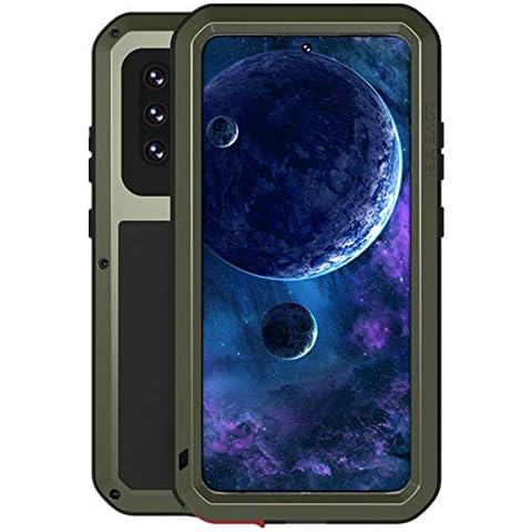 LOVE MEI Compatible for Samsung Galaxy A52 Case,Aluminum Metal Gorilla Glass Shockproof Military Heavy Duty Sturdy Protector Cover Hard Case for Galaxy A52 (A52, Green) Cover