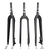 KLWEKJSD Carbon Fiber Mountain Bike Rigid Fork 26/27.5/29''MTB Fork Quick Release 9x100mm Disc Brake Bike Fork 1-1/2''Tapered Tube Front Fork (Color : Black, Size : 29in)