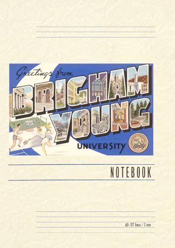 Vintage Lined Notebook Greetings from Brigham Young University, Utah