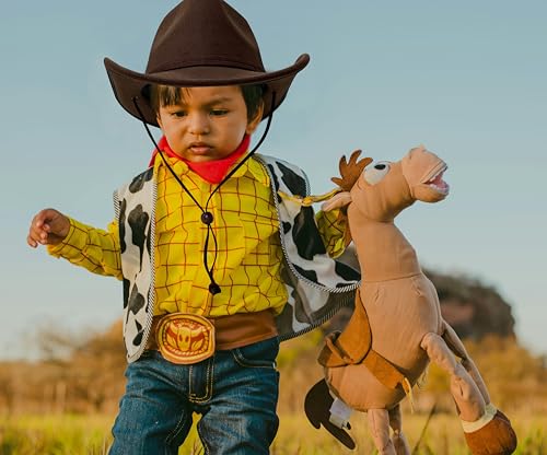 Image of Jastore Kids Girls Boys Wide Brim Western Cowboy Cowgirl Hat with Wind Lanyard Felt Fedora Hat