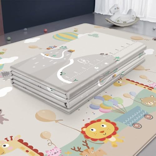 Beauenty Baby Play Mat 200 * 180 * 1CM Waterproof Non-Slip Large Reversible Playmat Crawling Mat Extra Thick Soft Baby Playmats for Playing or Camping Mat Bedroom Living Room Plush Carpet Area (B)