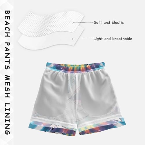 Boys Swim Trunks Funny Tie Dye Shark Toddler Swim Shorts Beach Board Shorts Swimsuit4