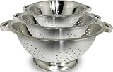 Excelsteel Colander Set Stainless Steel | Nesting Design | Mirror Polished | Oversized Handles | 1-4 Quart, Set Of 3