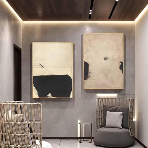 Image murale abstraite noire et brune pour habiller un grand mur vide de salon