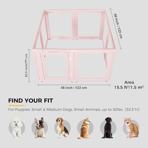 Image of EVERFRONT Clear Acrylic Dog Playpen - Clear Dog Play Pen - Easy Assemble Acrylic Dog Playpen - Puppy Playpen, Cat Playpen, Small Animal Playpen, Dog Play Pen Indoors