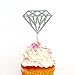 Glitter Diamond Cupcake Toppers Silver Party Cupcake Decorations for Party Dessert Decorations Topper, Pack of 50