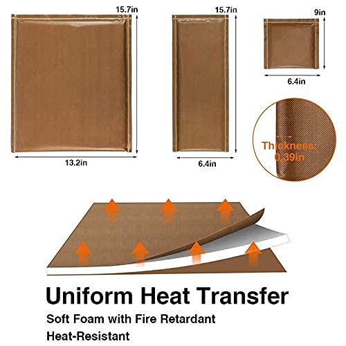 Lysee 3D Printer Parts & Accessories - HOT-5Pcs/Set 3 Sizes Heat Pressing Transfer Pillow PTFE Heat Pad with 2PCS PTFE Heat Press Sheet for Heat Press Digital - (Color: Brown)