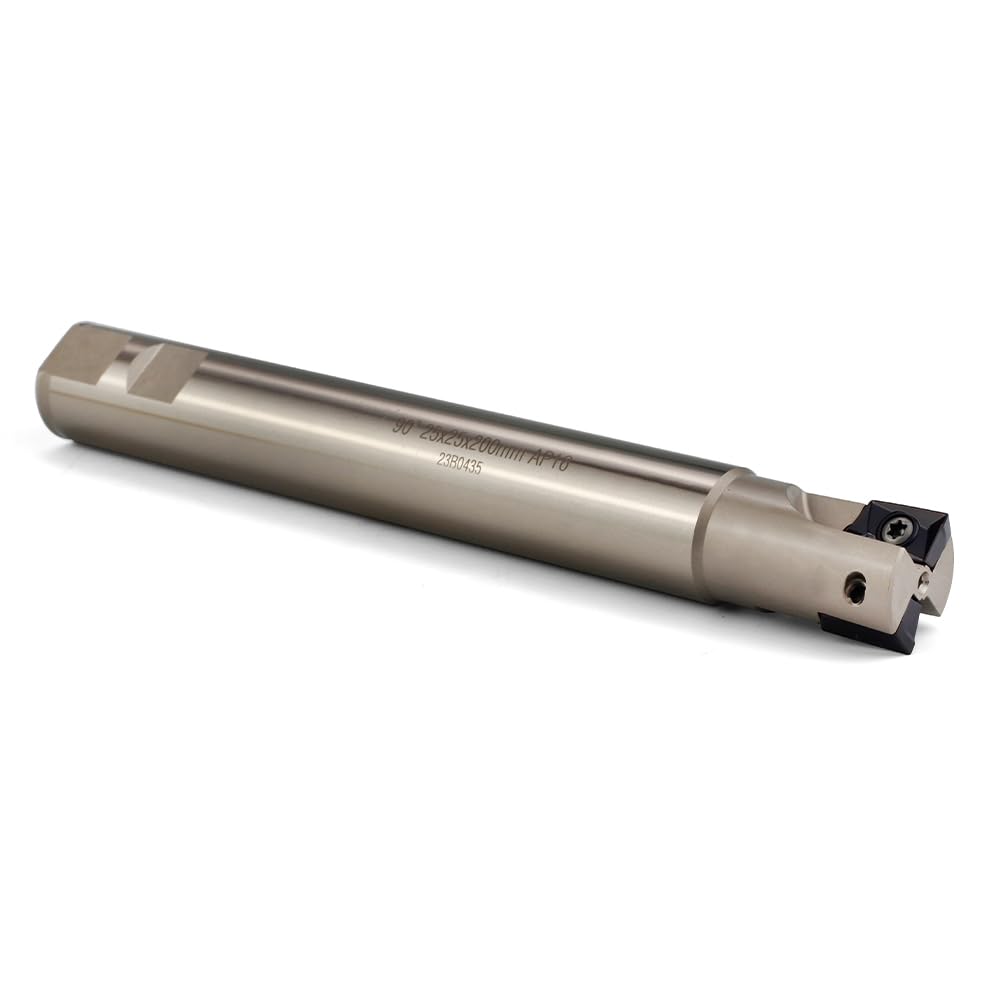 OSCARBIDE Nickel Plated Indexable End Mill(25mmx25mmx200mm), 90°, 2 Flutes, 2pcs APKT1604 Inserts