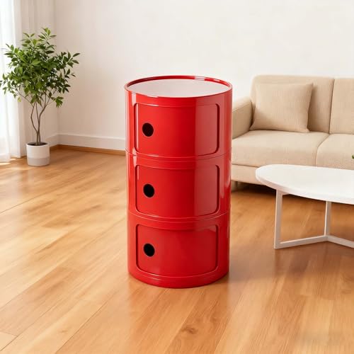 Moderna mesita de noche redonda de 3 niveles