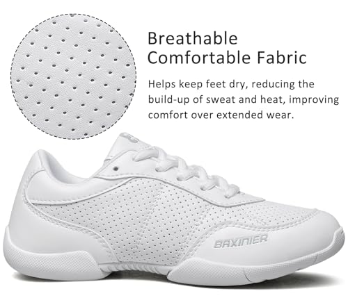 White Cheerleading Shoes for Girls Lightweight Competition Cheer Shoes Kids Dacne Sneakers2