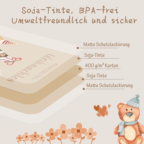 50 Meilensteinkarten Baby Mädchen und Junge Monatskarten Baby 1-12 Monate Fotokarten Baby Meilensteine Baby 400gsm Sinnvolle Geschenke zur Geburt für Babyshowerparty Baby Willkommensgeschenk