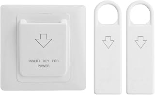 40A Hotel Card Power Switch Energy Saving Magnetic Card Insertion Switch 86 Type 8800W High Power Relay for Hotels Apartments Villas with 2 Card Keys White