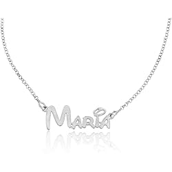 Collar Mujer con Nombre Personalizado de Plata de Ley - Artesanal hecho a mano - (Sweet letter)
