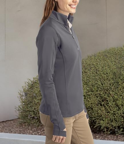 Image of Cutter & Buck womens Moisture Wicking Upf 50+ Stretch Traverse Half Zip PulloverPullover Sweater