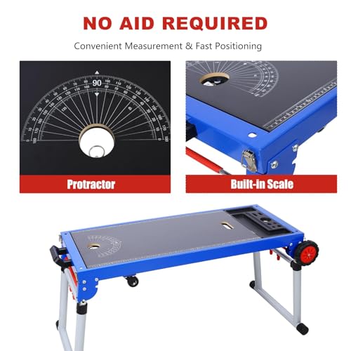 Soporte para sierra ingletadora, banco de trabajo, andamios, plataforma, con altura ajustable, mesa de trabajo plegable desmontable para reparación de mampostería