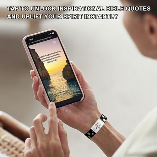 Scan Phone Bible Verse Bracelet - God is Greater Than The Highs and Lows Scripture Band - Daily Devotional Christian Gift for Women, Men - Adjustable Wristband3