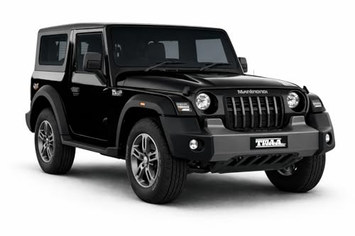 Image of 1:32 Scale DieCast Metal Pull Back Action Openable Doors Tharr /Rock Car Toy 4x4 Mahindraa Premium Car Toy with Lights and Music for Kids Realistic Miniature Model Vehicle for Return Gift Ages 2+