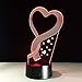Produktbild Beste Muttertagsgeschenk Herzform 3D Led Lampe Illusion Led Tischlampe Mit 7 Farbwechselnden Nachtlichtern Als Home Hologram Decor