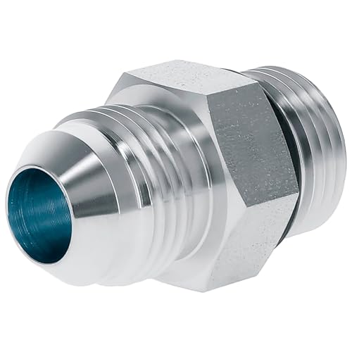 Image of Straight Hydraulic Hose Adapter Fittings, 6400-08-08 1 /2 inch Male JIC (3 /4 inch-16 thread) x 1 /2 inch Male ORB (3 /4 inch-16 thread thread) Connectors x 10 pack