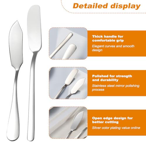 quyueug 2Pcs Butter Knife Stainless Steel Butter Knives Set - Ergonomic Cheese Knife Spreader with Sharp Blades, Dishwasher Safe & Gift-Ready - Image 4