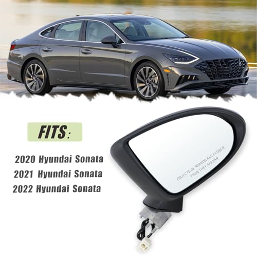 Lqito Right Passenger Side Door Mirror Compatible With 2020 2021 2022 Hyundai Sonata With Power Glass Manual Folding Black Replace#87620L0000(3Pins) by Lqito - Used condition - Image 5