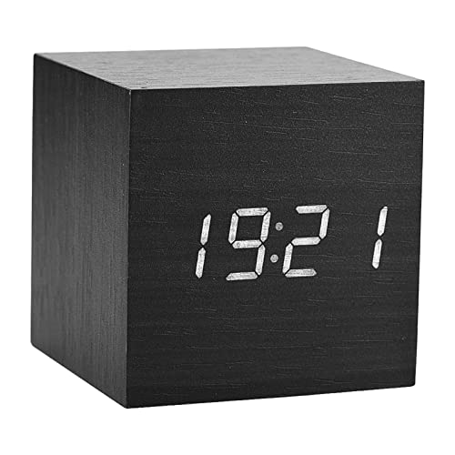 Amazon.com: Hakeeta Wooden Cube Alarm Clock with Voice Control
