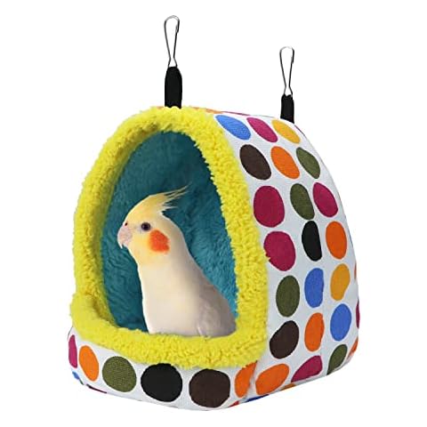 Litewoo Parrot Bird Bed Hammock Winter Warm Bird Plush Nest Toy for Conure Lovebird Parakeet Cockatiel Cage Accessory (Large) Cover