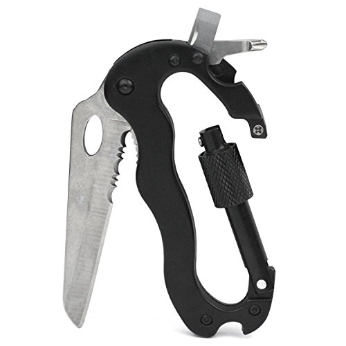 LSD Multi Tool Carabiners with Knife+Screwdriver+Bottle Opener for Mountain Climbin,Keychain