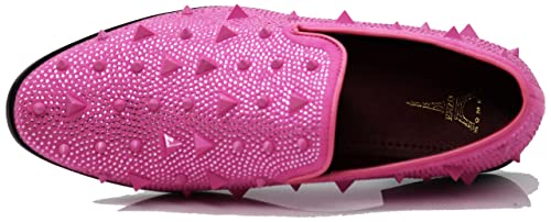 Image of SPK24 Men Vintage Spikes Sparkle Formal Tuxedo Stage Fashion Slip On Loafer Dress Shoes