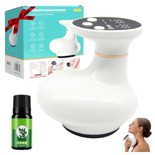 MAOYING Masaje 4 en 1 para combatir la celulitis - dispositivo eléctrico con vacío y guasha, piel más firme y mejor circulación, masaje profundo con calor, para uso en todo el cuerpo en casa (blanco)