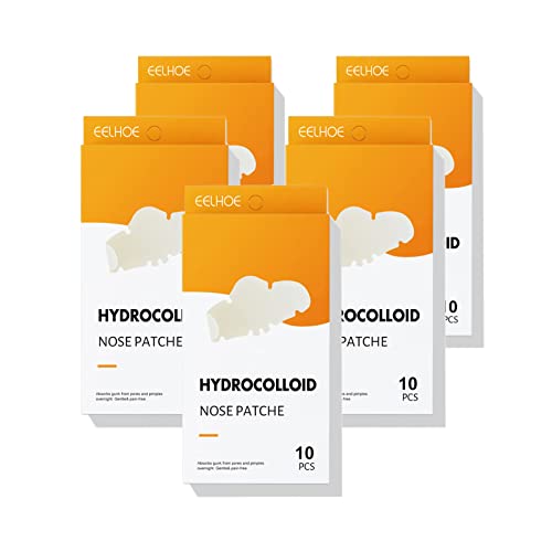 HHJX 30/40/50PCS Patch Nose Hydrocolloid Patches for Nose Pores, Mighty Patch Nose for Pimples, Zits and Oil-Dermatologist-Approved Overnight Pore Strips to Absorb Acne Nose (50PCS) Cover