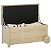 Produktbild Outsunny Auflagenbox 185 L Stauraum Wasserdicht Gartenbox mit Rollen Holz wetterfest UV-beständig Kissenbox Aufbewahrungsbox Gartentruhe für Outdoor Garten Balkon Naturholz