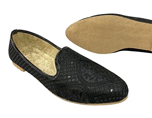 Jutti for Men Black Traditional Handmade Mojari Punjabi Juti Bridal Shoes Ethnic Mojari Indian Shoes4