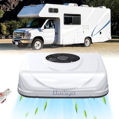 DC 12V Camper Roof Air Conditioner 12000 BTU, Universal RV Roof Top AC Unit 12 Volt DC Camper A/C Units, Low-Noise Easy Install For Van, Truck, Travel Trailer, Fifth Wheel, Golf Vant, Motorhome