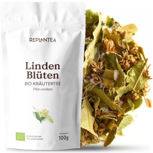 Lindenblütentee BIO lose 100g | Tiliae flos | Zum Einschlafen & Beruhigen | Hilft bei Erkältung Fieber & Husten | Premium Lindenblüten