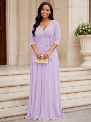Image of PinkPatty Plus Size Maxi Dress for Women 3 /4 Sleeve Casual Long Dress