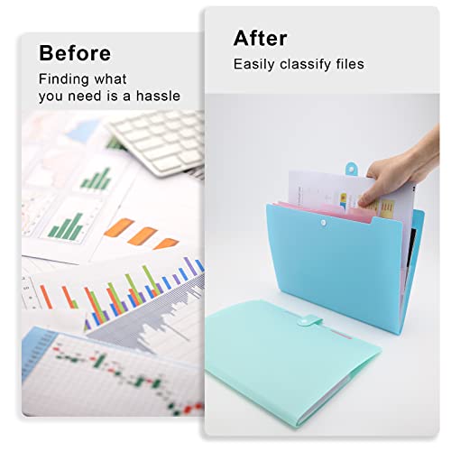 Nafy Colorful Expanding File Folder, 5 Pockets Folder With Colored Labels Portable Weave Pattern Accordion File Folder A4 Letter Size Project Organizer Document Folder For Office School (Black) #TOP4