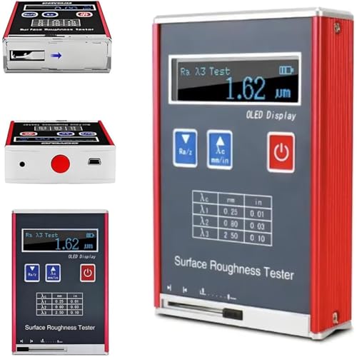 UofZc Roughness Tester, Digital Roughness Tester 4 Testing Parameters Rapid Data Calculation Wide Measuring Range Fit for Aerospace, Automotive & Electronics Industries